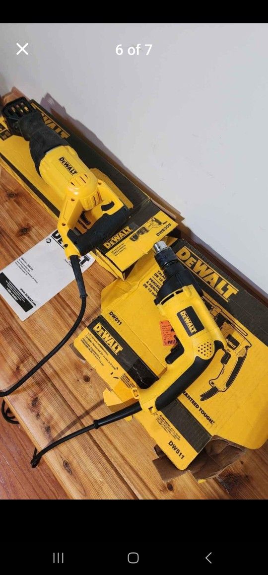 Dewalt corded electric 12amp sawzall, 8.5amp 1/2" hammer drill