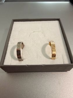 Cartier 18 Karat White Gold / yellow Gold Love Rings
