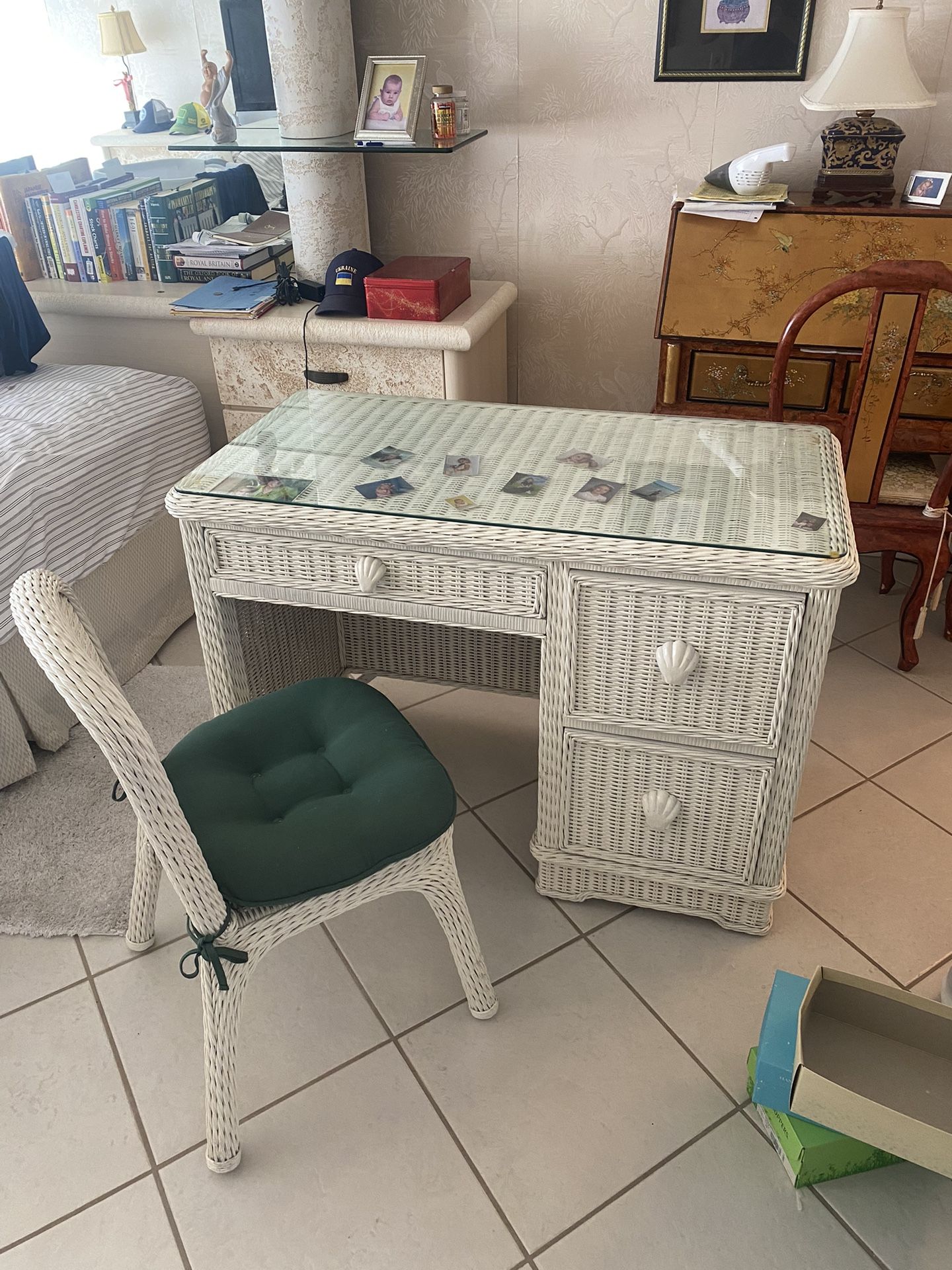 Wicker Desk With Matching Chair