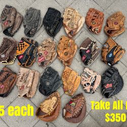 Baseball Gloves $25 Each Have More Equipment Available