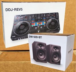 Pioneer DJ Controller REV5 Rekordbox & Serato 2 Channel DDJ-REV5 Mixer DM-50D-BT 5" Bluetooth Monitors Bundle 🚨 Payment Options Available 🚨