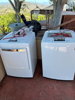 LG Top Loading Washer and LG Hydroshield Gas Dryer