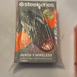 )SteelSeries Aerox 5 Wireless - Holey RGB Gaming Mouse - Ultra-lightweight Water Resistant Design - 9 Buttons – Bluetooth/2.4 GHz - 18K DPI TrueMove 