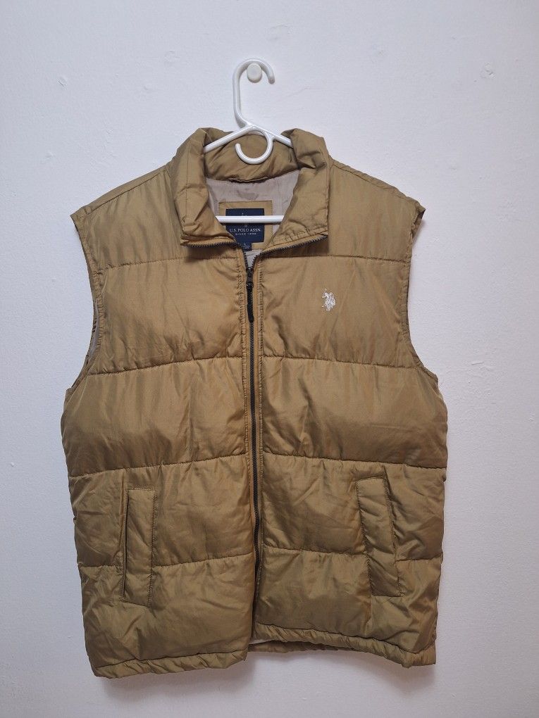 US Polo Assn Mens Signature Vest Tan Size Small