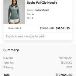 Lululemon Scuba Hoodie 