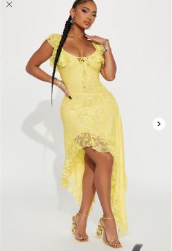 Fashion nova Lacie lace Yellow dress 