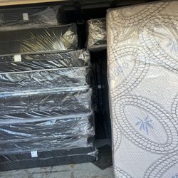 New Mattresses, Boxprings & Metal Frame, All Sizes Available. Excellent Quality Low Prices. Twin Mattress At $99. Hablamos Español.
