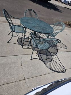 Metal Mesh Patio Table And Chairs