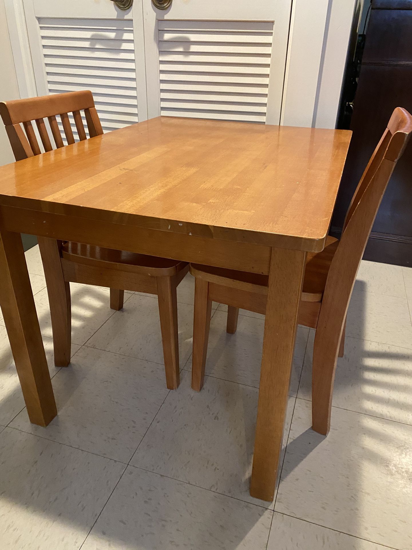 Wood Kids Table and Chairs