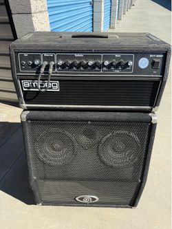 Ampeg bass amp and speaker cabinet