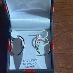 1/10 Cttw  Sterling Silver Earrings 
