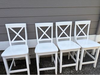 4 white bar/ counter chairs