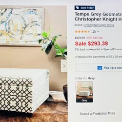 Fabric Storage Ottoman