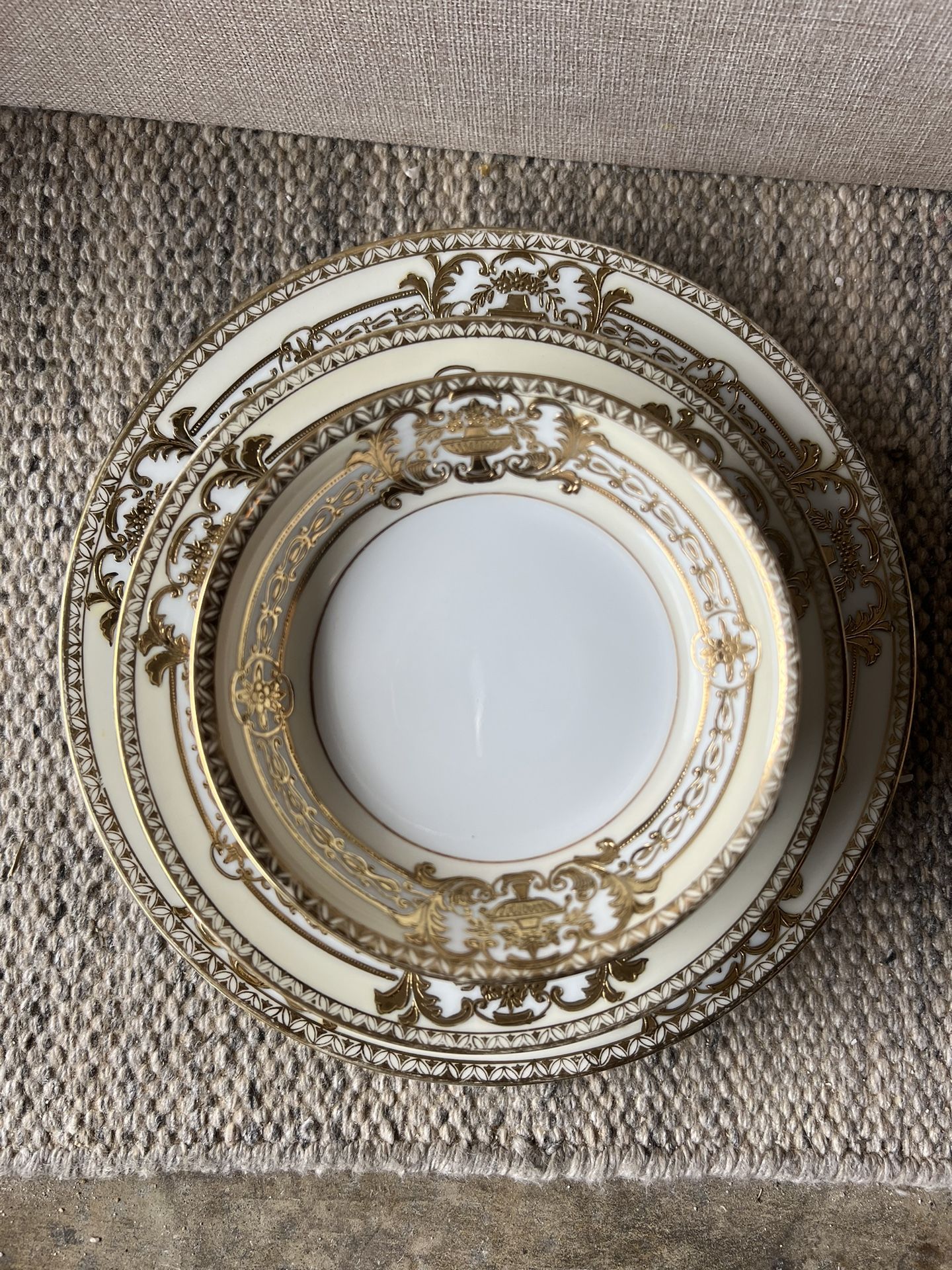 Vintage White And Gold China