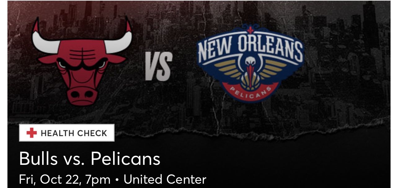 Chicago Bulls Season Tickets (2 Tickets) Vs Pelicans & More 