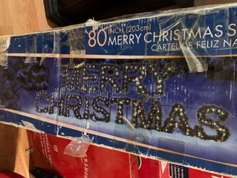 80” Merry Christmas Pre Lit Sign