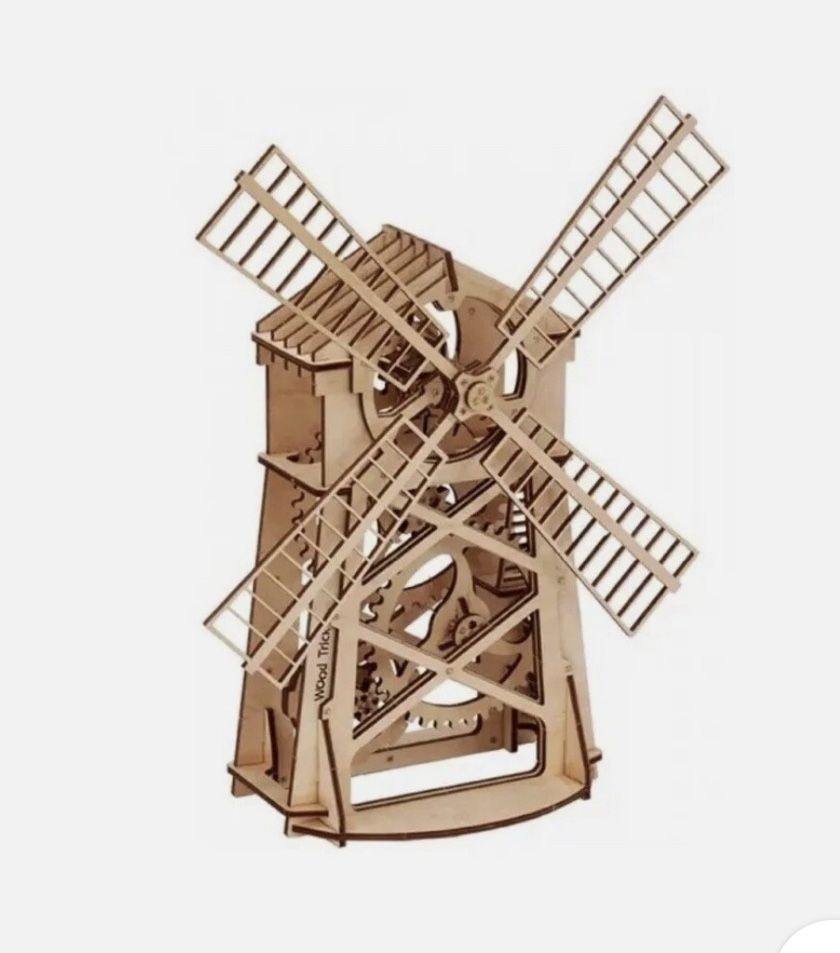 Windmill Toy 3D Mechanical Puzzle WOOD TRICK