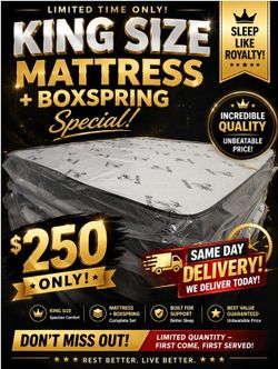 King mattress boxspring special