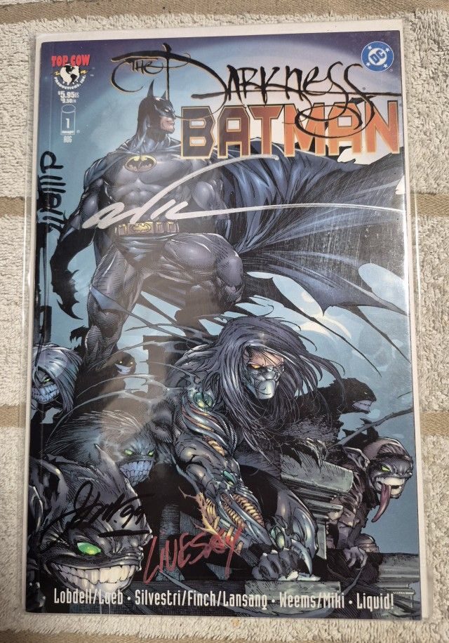 THE DARKNESS / BATMAN SIGNED x4 IMAGE TOP COW DC COMICS 1999 NM PF