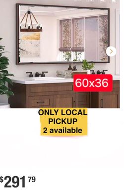 🌷 KeonJinn 60”. W x 36”. H Framed Oil Rubbed Bronze Mirrors for Bathroom Wall Beveled Mirror Bathroom Vanity Mirror Over Sink #2557 Y53