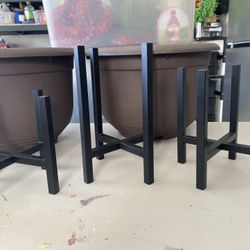3 Candle Glass Holders (metal Stands Only)