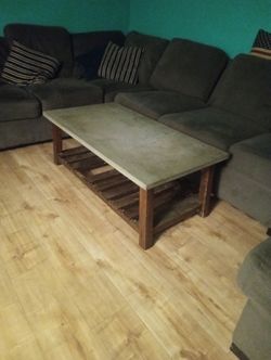 Coffee Table And Entertainment/Hallway Stand Cement Top Wood Bottom