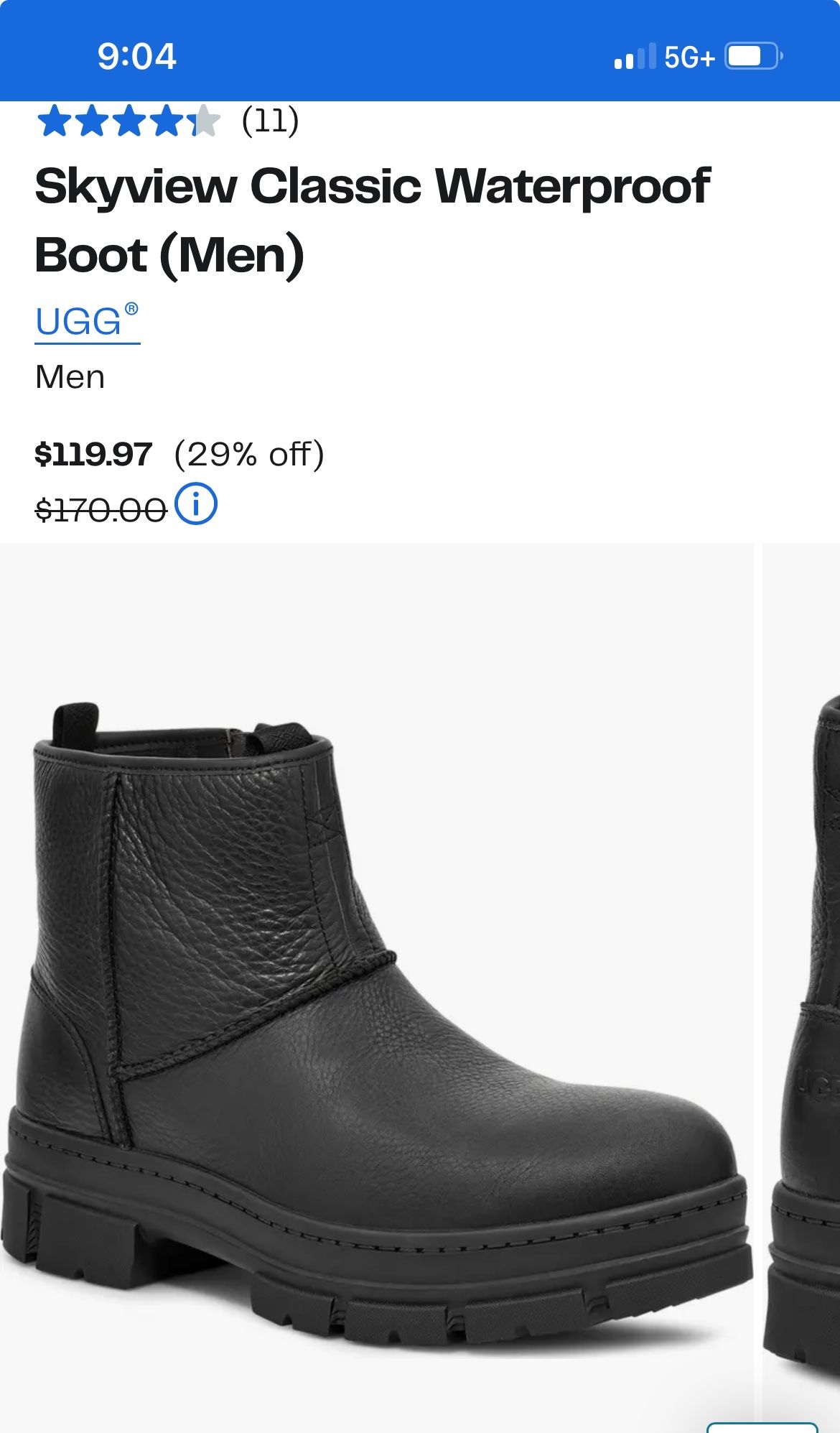 UGG - Skyview Classic Waterproof Boot (Men) **New w/ box Size 9