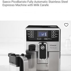 $1500 Saeco PicoBaristo Fully Automatic Stainless Steel Espresso Machine with Milk Carafe