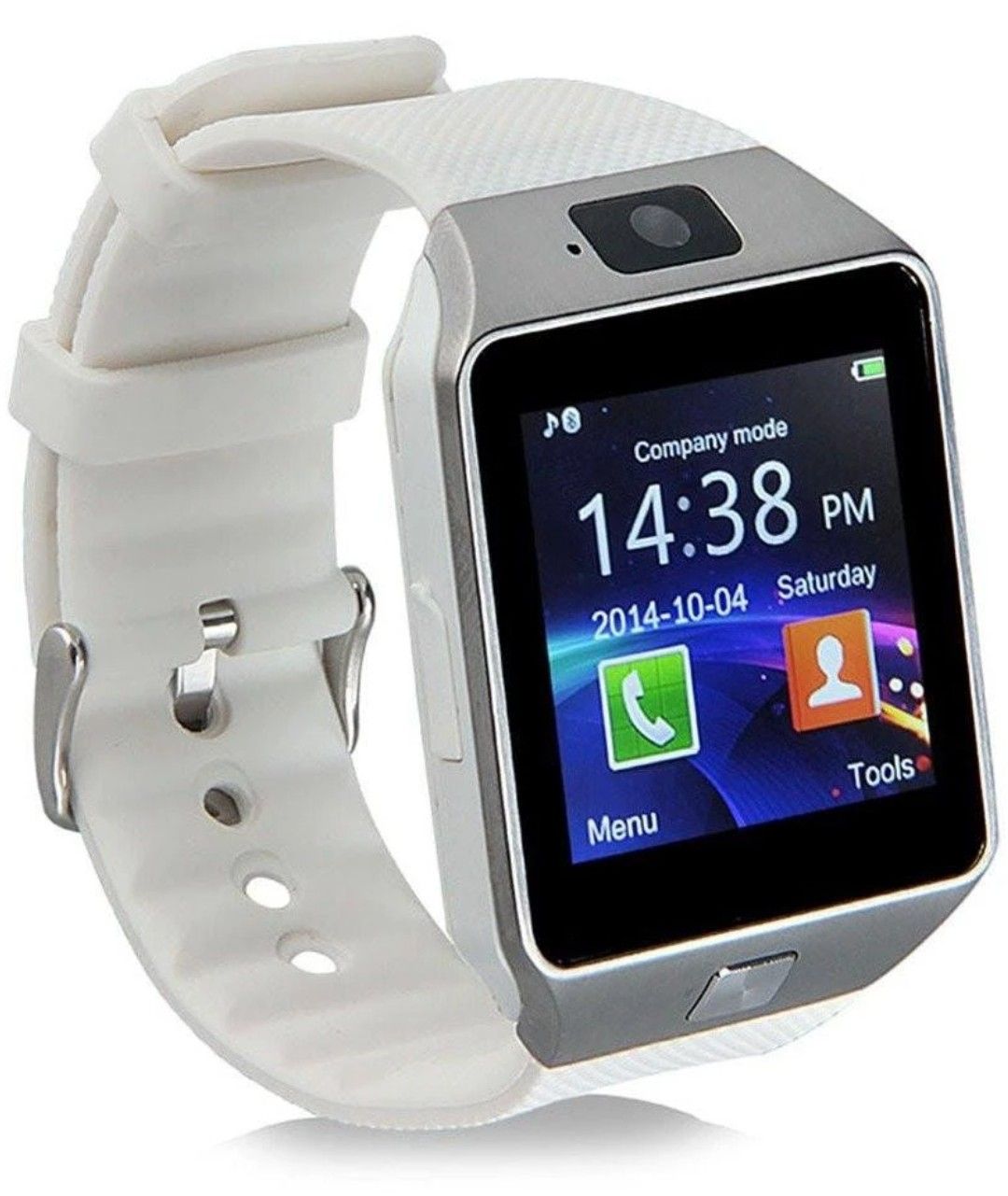 White smart watch with camera