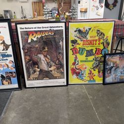 large Disney framed vintage posters