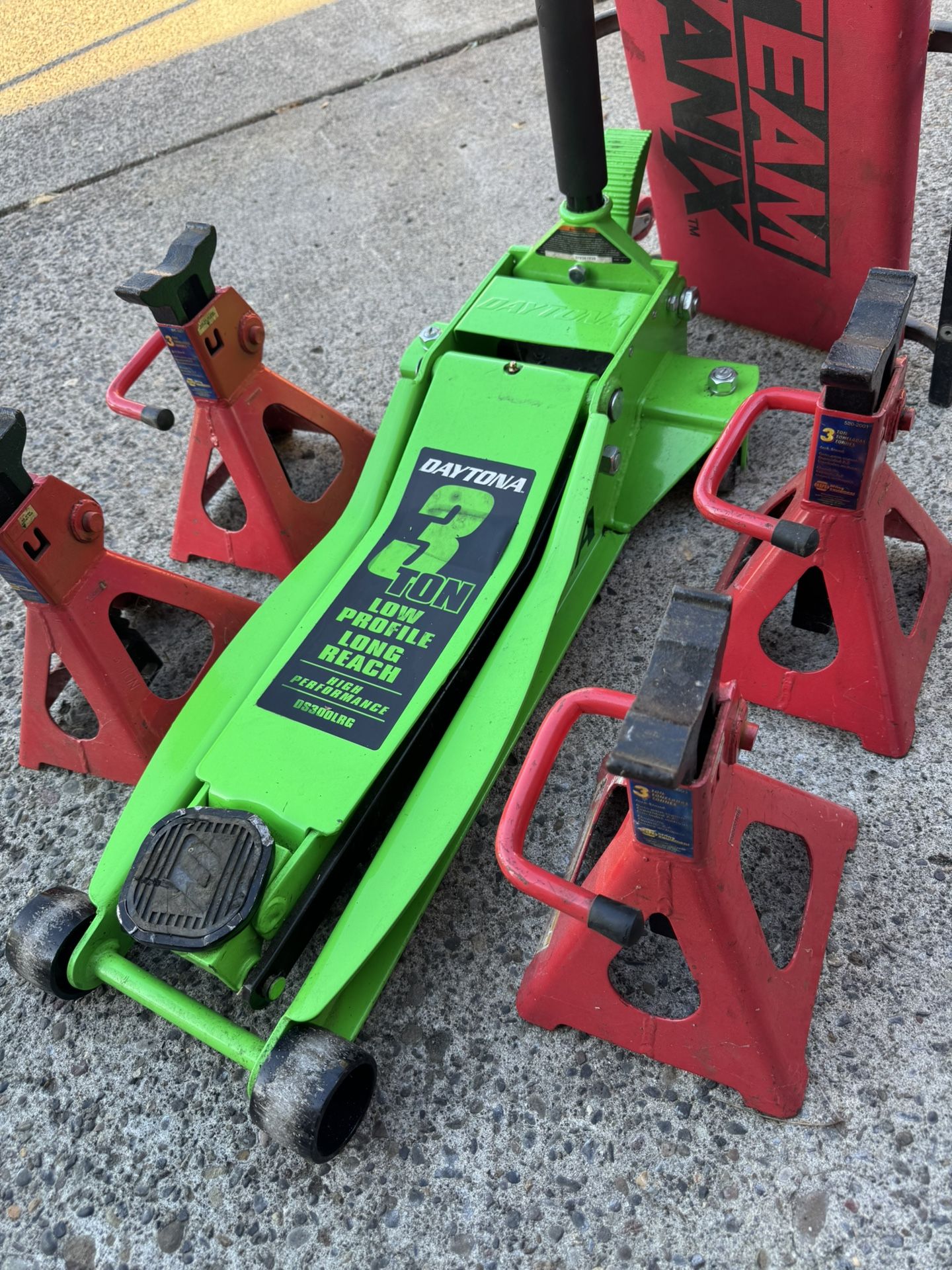 Garage Clean Out. Car Jack, Motorcycle Jack