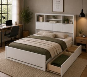 Full-size multifunctional platform bed frame