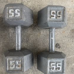 55 Lb Pound Dumbbells