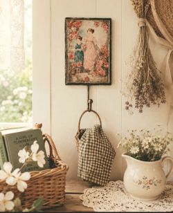Shabby chic/ cottage chic wall hanging with hook