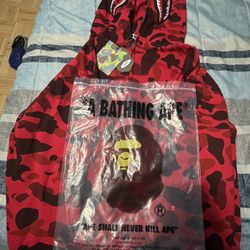 Red Bape Zip Up