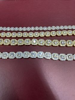 Iced Out Cluster Chain And Bracelets