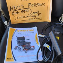Free power wheelchair needs batteries