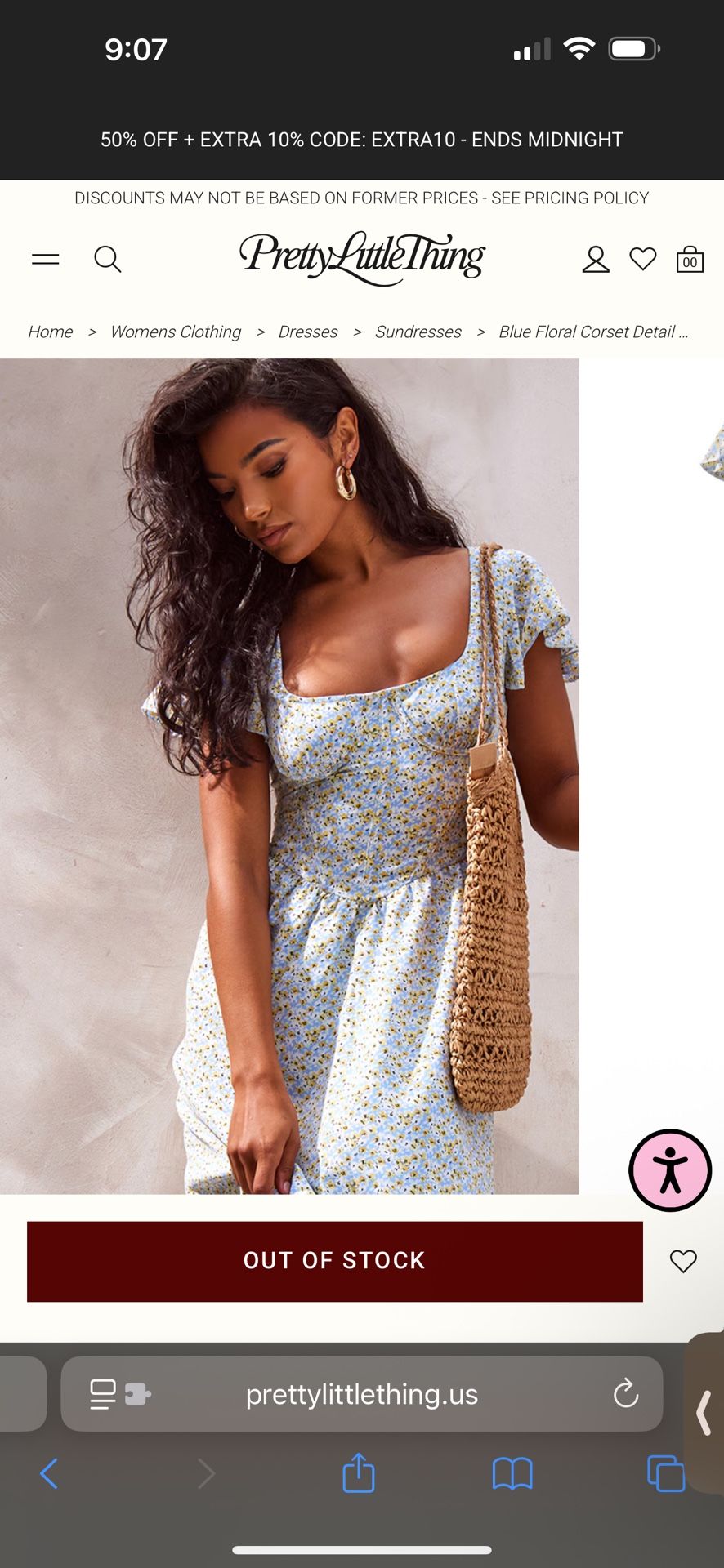 PRETTYLITTLETHING Blue Floral Dress