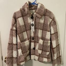 BUTTON-FRONT SHERPA JACKET 