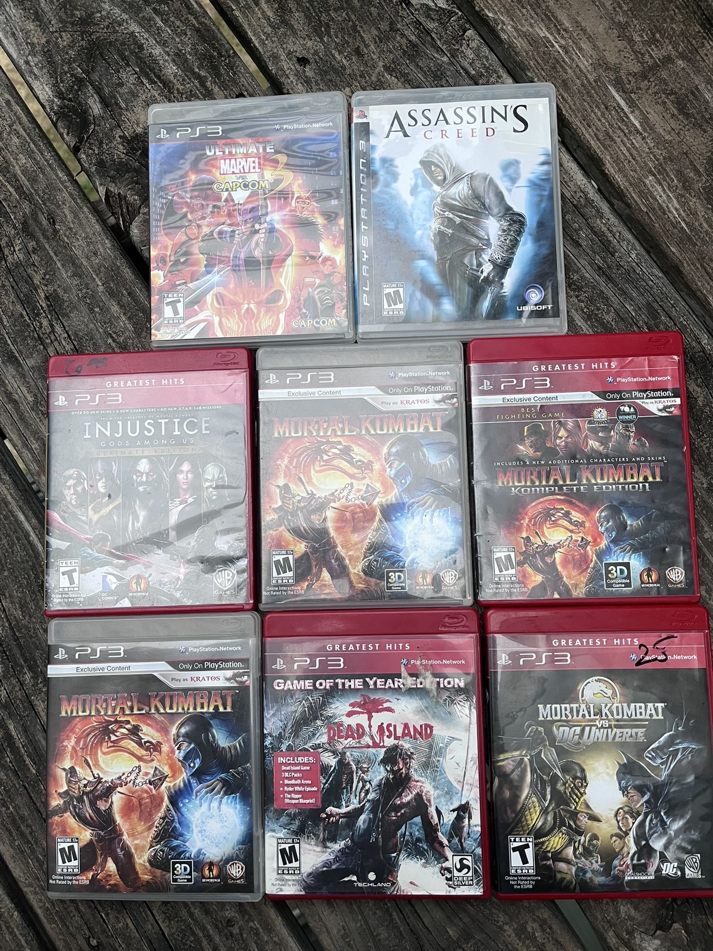PS3.  Mortal  Kombat. Assassins , Injustice ,dead Island