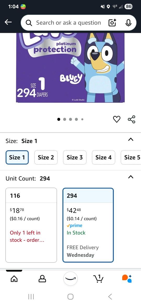 Luvs Size 1 Diapers