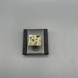 10KT Gold Mens Square Nugget Ring