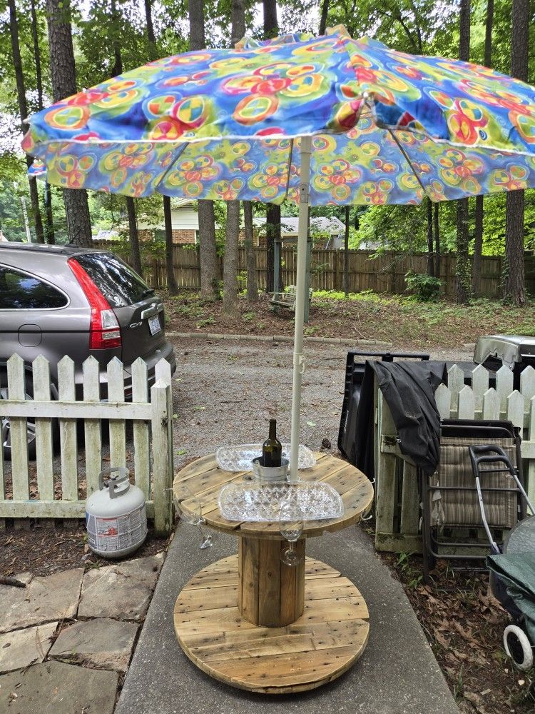 Handmade Patio Spindle Table