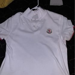 Moncler embroidered collared t shirt 