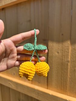 Crochet tulip keychain