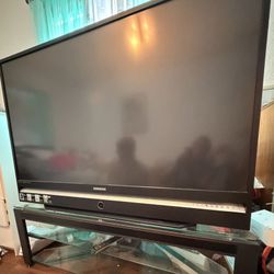 TV with Glass Enterainment Stand