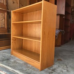 Vintage Danish Mid Century Modern Short Teak Bookcase 