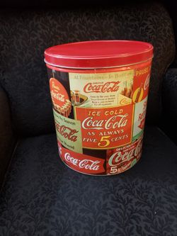 1989 Coca Cola Collectible Round Canister Tin
