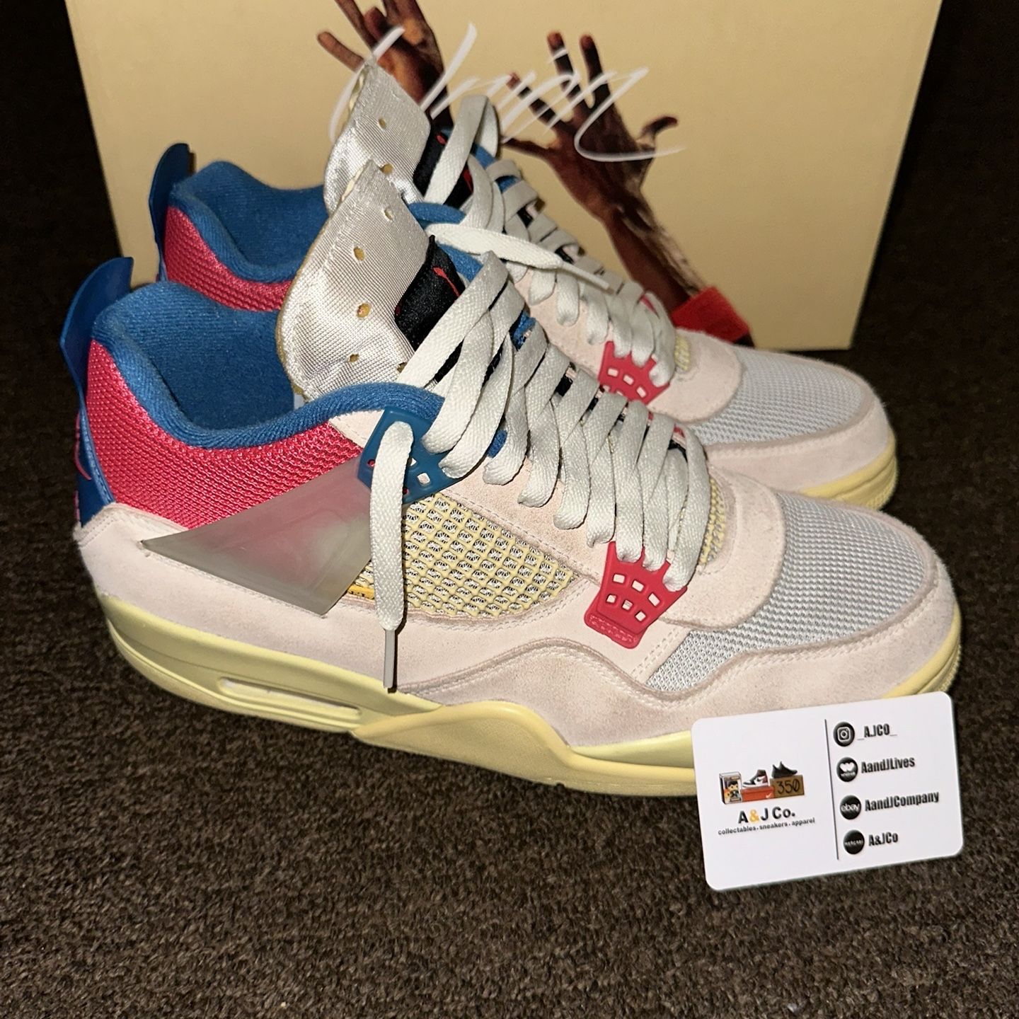 Size 10.5 - Jordan 4 Retro x Union LA Mid Guava Ice Used for Sale 