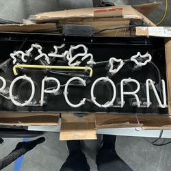 Neon Popcorn Sign